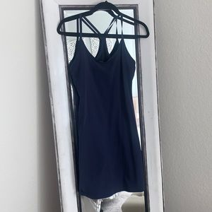 Navy Outdoor Voices Exercise dress with leotard lining